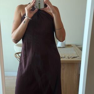 A New Day silk brown dress